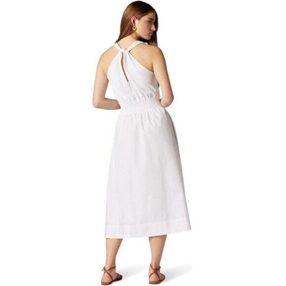 Joie Dress XL White Linen Cotton Kenzie Twist Strap Midi Summer - Picture 3 of 12